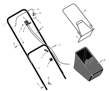 Handle Assembly Diagram and Parts List for 222390X99C 2003 Briggs and Stratton Lawn Mower